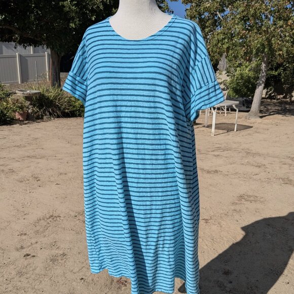 Cut Loose Women's L Cotton/Linen Short Sleeve T-Shirt Dress - Picture 1 of 14